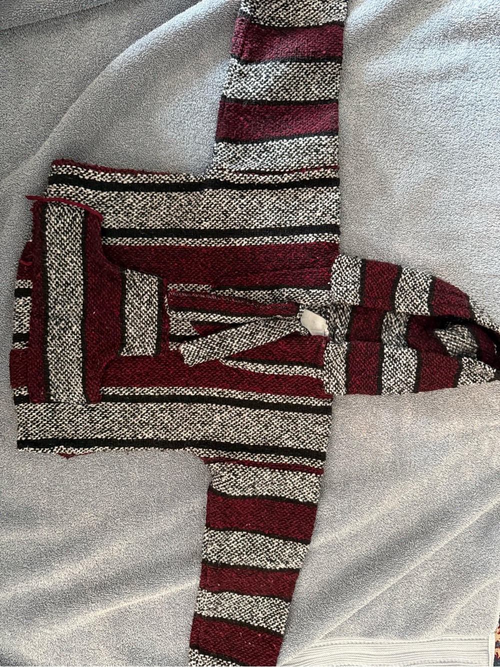 Kids Striped Hooded Sweatshirt in Burgundy and Black